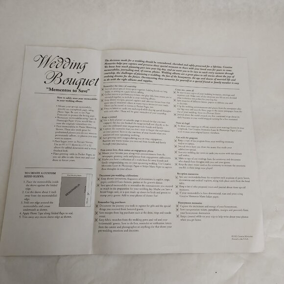 Creative Memories Collection Wedding Bouquet Paper Sticker Kit Pack Elegant 2002 - Picture 5 of 16